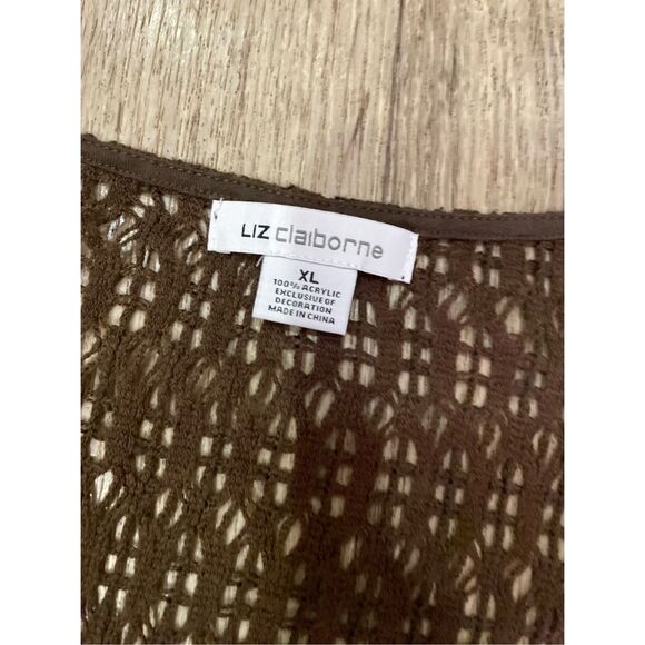 Liz Claiborne Brown Short Sleeve Sweater XL - Picture 2 of 3